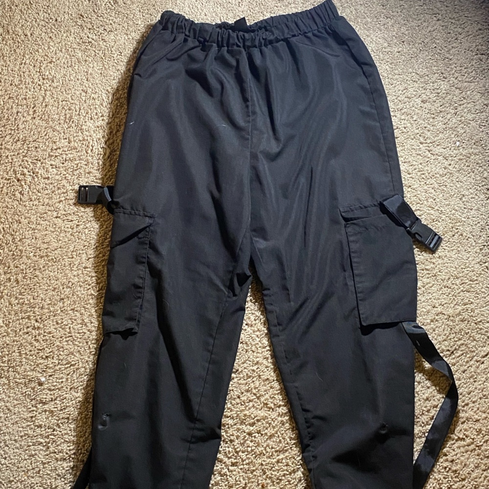 Black baggy pants with strings